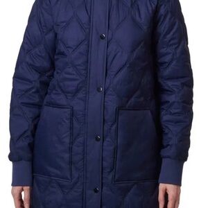 Bernardo Quilted Blue Puffer Coat